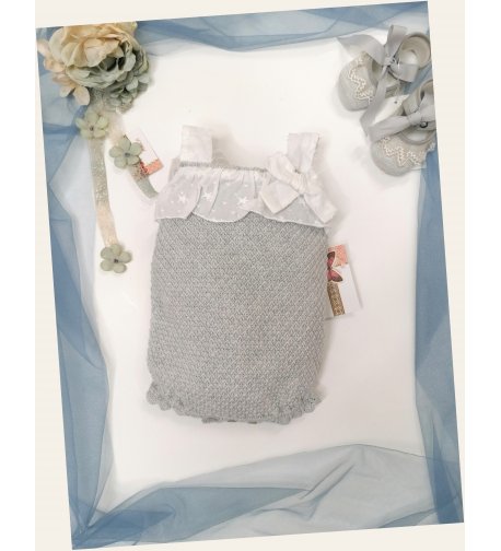 Ranita bebe unisex punto perle gris