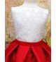 Vestido mikado seda rojo con seda damasco blanca