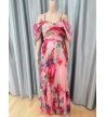 Vestido mujer exclusivo tul estampado coral