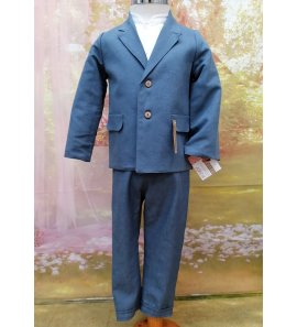 Traje lino P/LARGO azul indigo