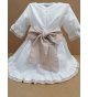 Vestido lino beige/arena m/francesa