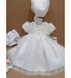 Vestido BAUTIZO frunces plumetti+braguitas