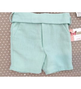 Pantalón corto verde lino+fajín