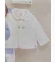 CHAQUETÓN BEBÉ terciopelo grabado nata