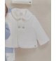 CHAQUETÓN BEBÉ terciopelo grabado nata