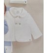 CHAQUETÓN BEBÉ terciopelo grabado nata