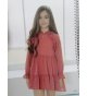 Vestido bambula de plumetti cereza m/larga