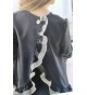 CONJUNTO JUNIOR pantalón/blusa crepeé negro