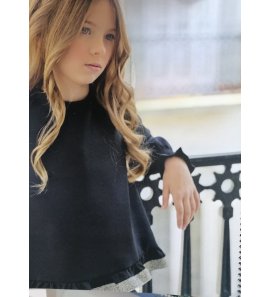CONJUNTO JUNIOR pantalón/blusa crepeé negro