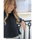 CONJUNTO JUNIOR pantalón/blusa crepeé negro