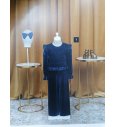 Conjunto blusa m/l y pantalón plisado marino irisado