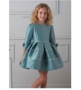 Vestido mikado verde agua m/francesa