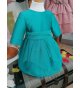Vestido mikado seda con pañuelos tul