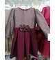 Vestido DAMASCO con creepé manga francesa