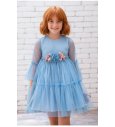 Vestido suelto plumetti azul