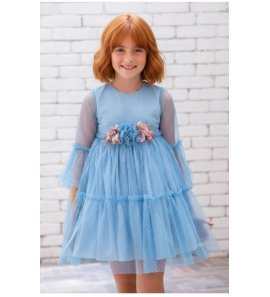 Vestido suelto plumetti azul