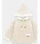 Trenka BEBÉ UNISEX lana arena/pelo+capucha