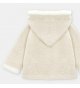Trenka BEBÉ UNISEX lana arena/pelo+capucha