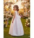 Vestido COMUNIÓN SEDA OTOMAN ROSA TABLAS