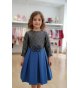 Vestido DAMASCO con creepé manga francesa