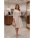 Vestido EXCLUSIVO chanel beige y plata
