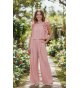 Conjunto top/pantalón largo gasa plisado