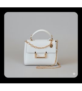 BOLSO ceremonia pequeño nata/oro con cadena