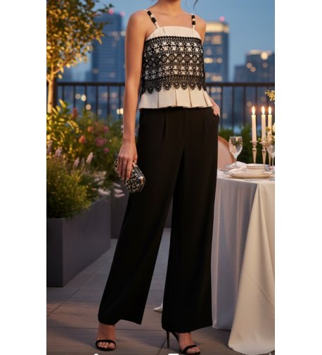 PANTALÓN largo modal fluido NEGRO