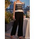 TOP GUIPUR negro/crema