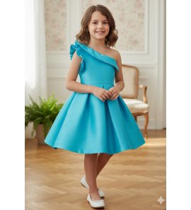 Vestido MIKADO seda asimetrico