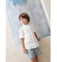 Camisa MARFIL lino/algodón cuello mao m/l