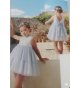 Vestido encaje y tul capas oceano