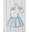 Vestido bebé tul oceano+braguita