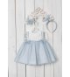 Vestido bebé tul oceano+braguita