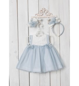Vestido bebé tul oceano+braguita