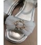 SANDALIA piel lazo organza
