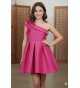 Vestido MIKADO seda asimetrico