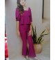Conjunto buganvilla top m/f abullonado+pantalón