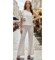 CONJUNTO TOP asimétrico piedra y negro+pantalón