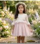 Vestido romántico encaje beige M/F