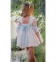 Vestido romántico m/f tul azul