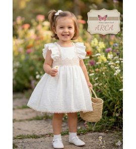 Vestido CEREMONIA muselina/crochet