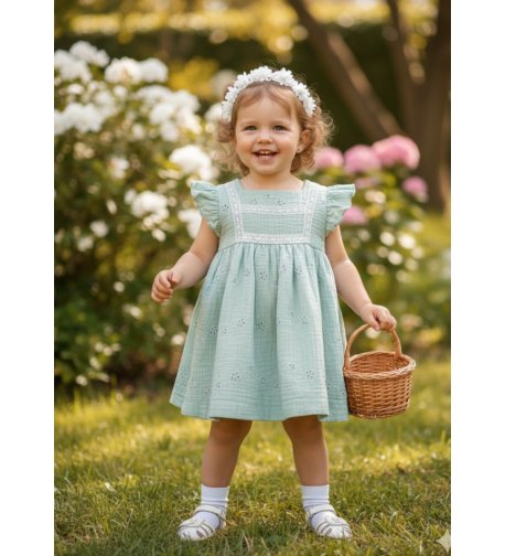 VESTIDO BEBÉ bambula VERDE+braguita