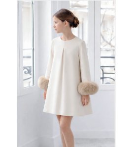 VESTIDO suelto manga larga con pelo