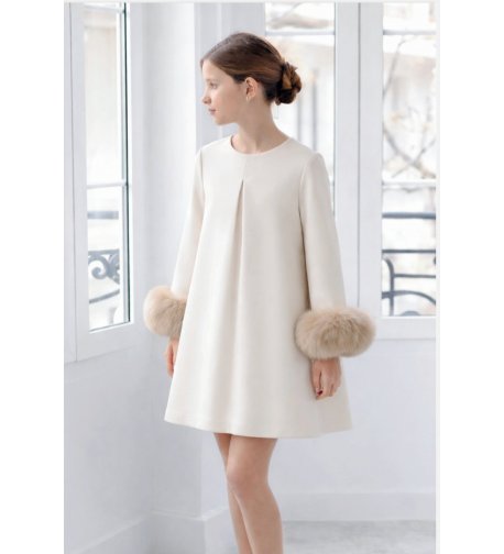VESTIDO suelto manga larga con pelo