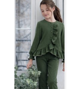 Conjunto pantalón antelina verde oliva