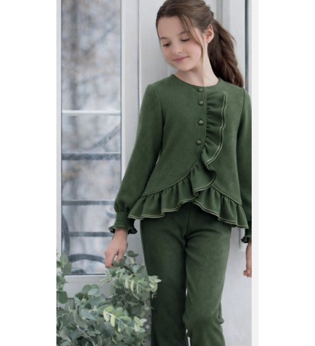 Conjunto pantalón antelina verde oliva