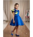 Vestido CEREMONIA mikado AZUL KLEIN