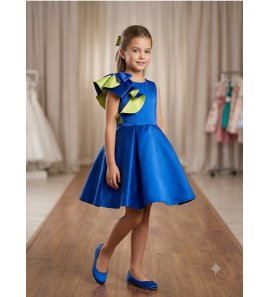 Vestido CEREMONIA mikado AZUL KLEIN