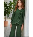 Conjunto pantalón antelina verde oliva